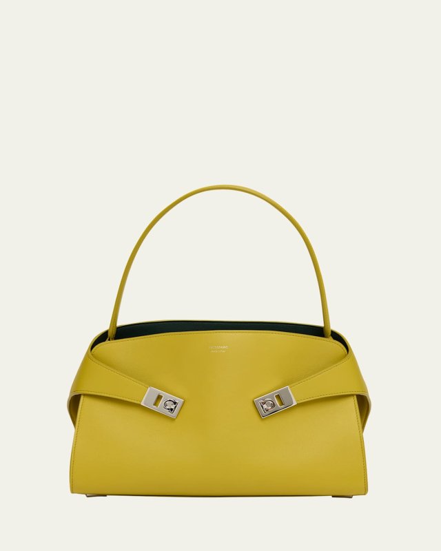 Hug Small Bicolor Leather Shoulder Bag
